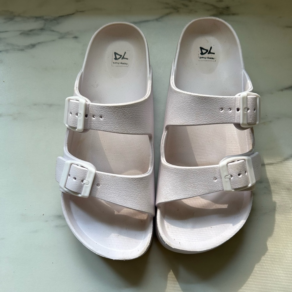 Platform white sandals